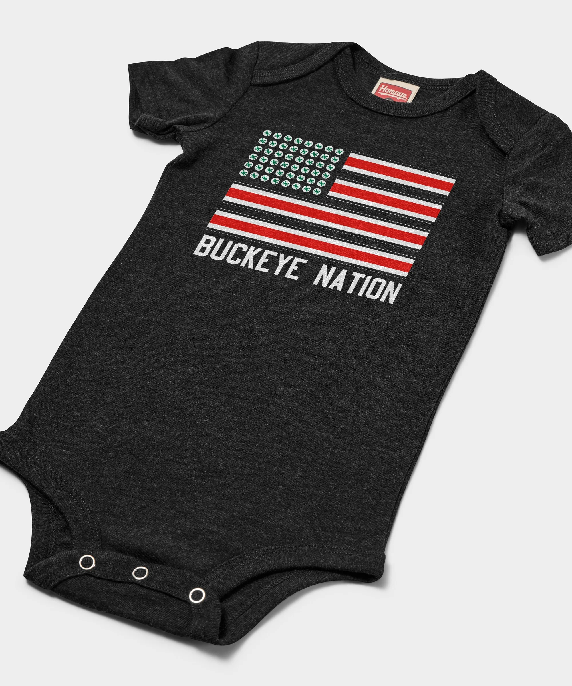 Buckeye Nation Flag Baby One Piece - Image 2