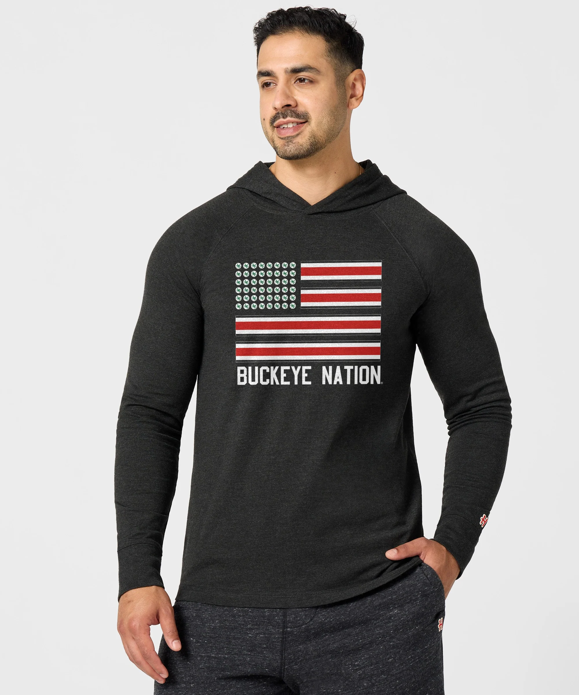 Buckeye Nation Flag Lightweight Hoodie - Image 3