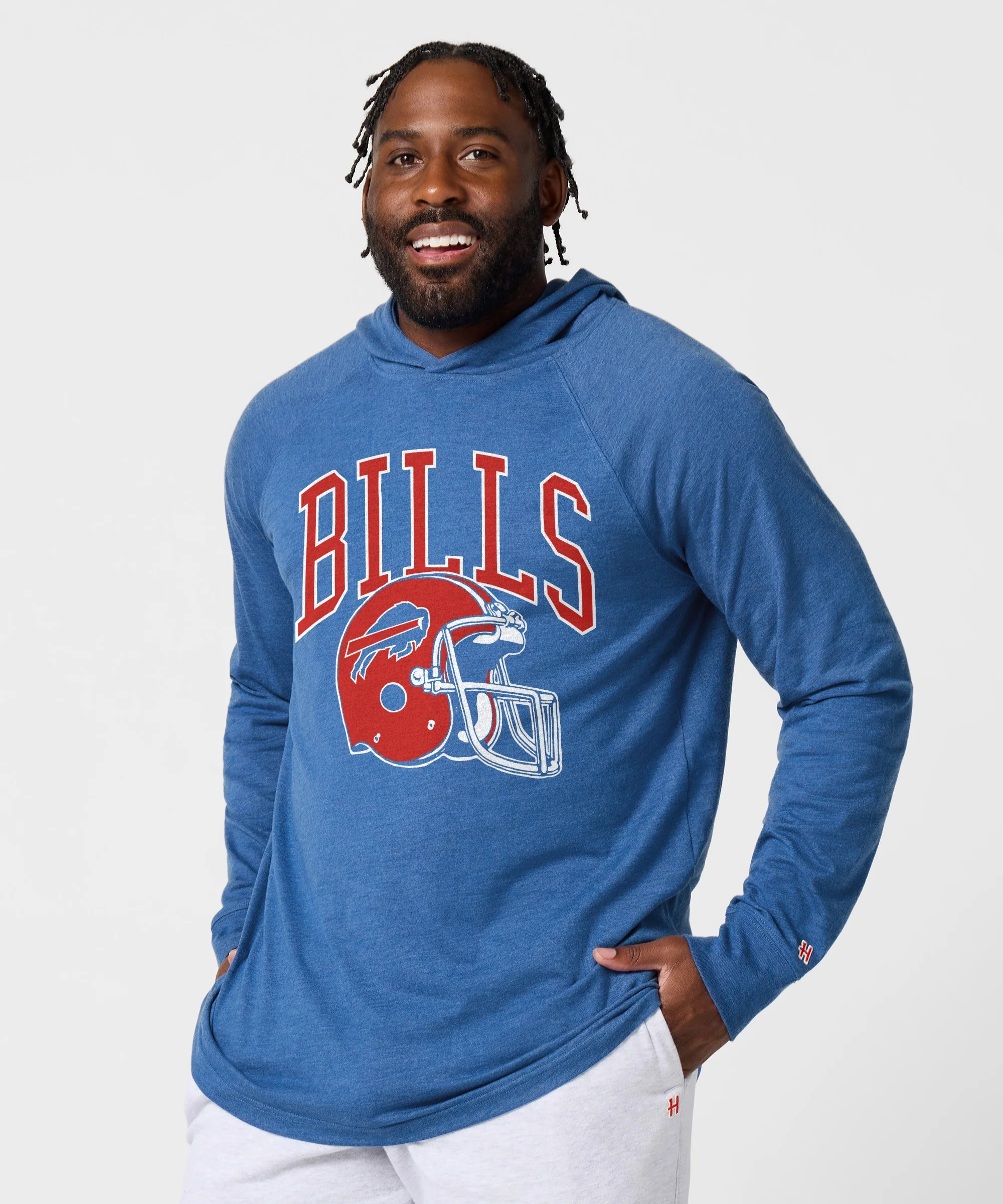 Buffalo Bills Helmet Retro Lightweight Hoodie - Image 3