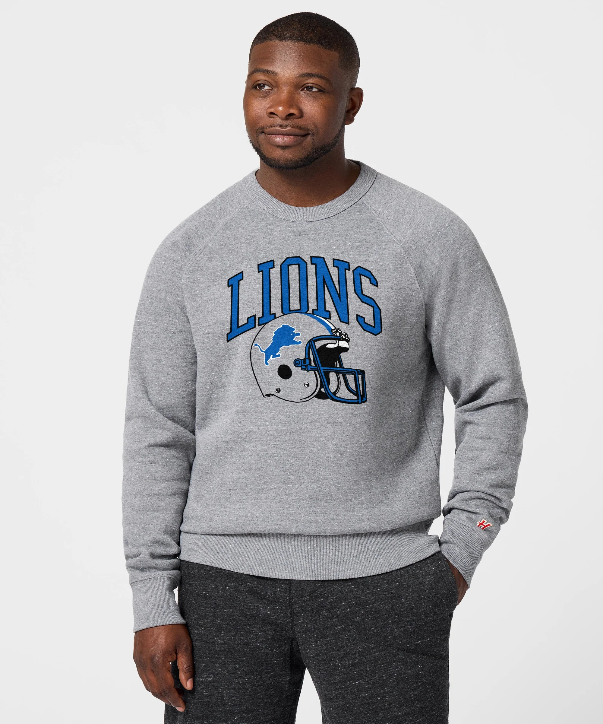 Detroit Lions Helmet Retro Crewneck - Image 3
