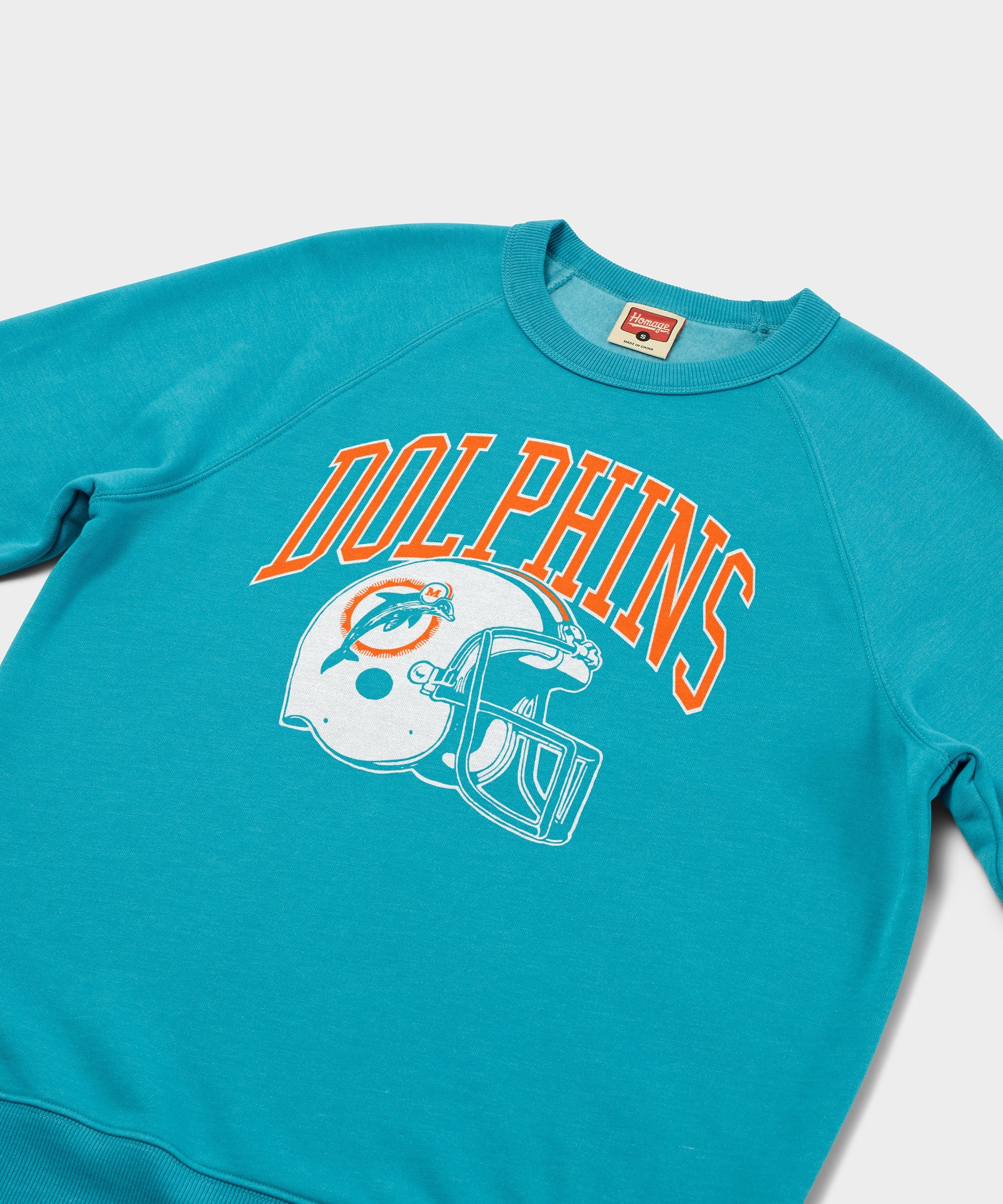 Miami Dolphins Helmet Retro Crewneck - Image 2