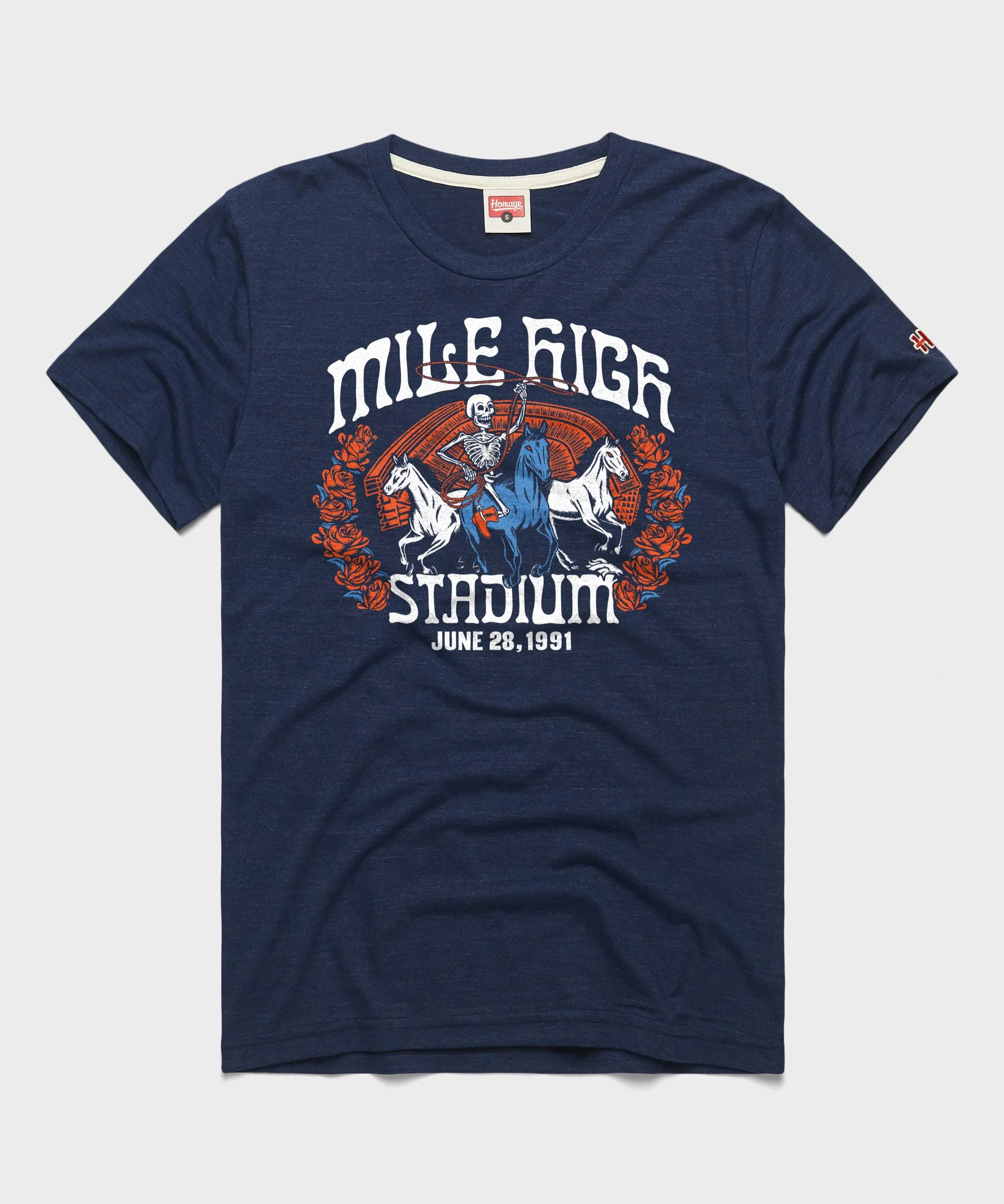 NFL x Grateful Dead x Broncos Skeleton Mile High Stadium