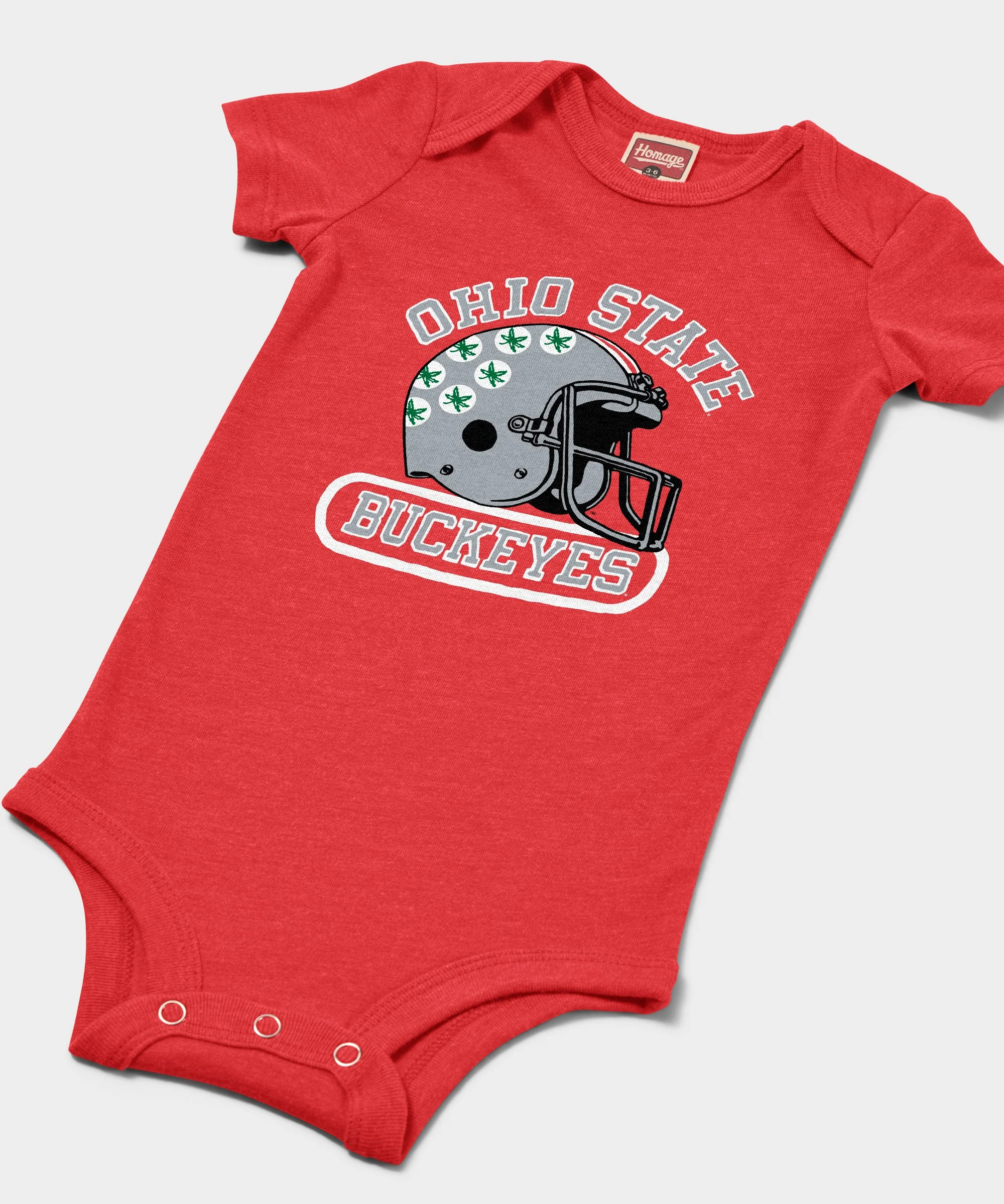 Ohio State Buckeyes Helmet Baby One Piece - Image 2