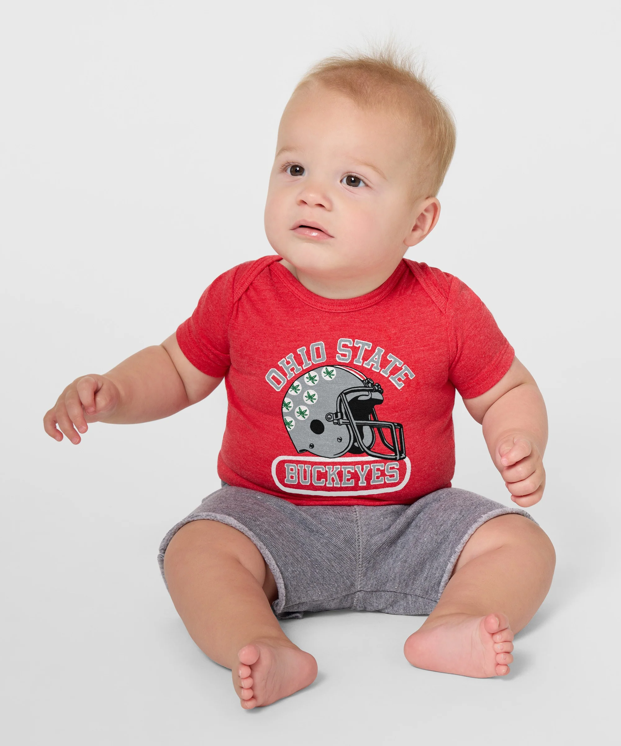 Ohio State Buckeyes Helmet Baby One Piece - Image 3