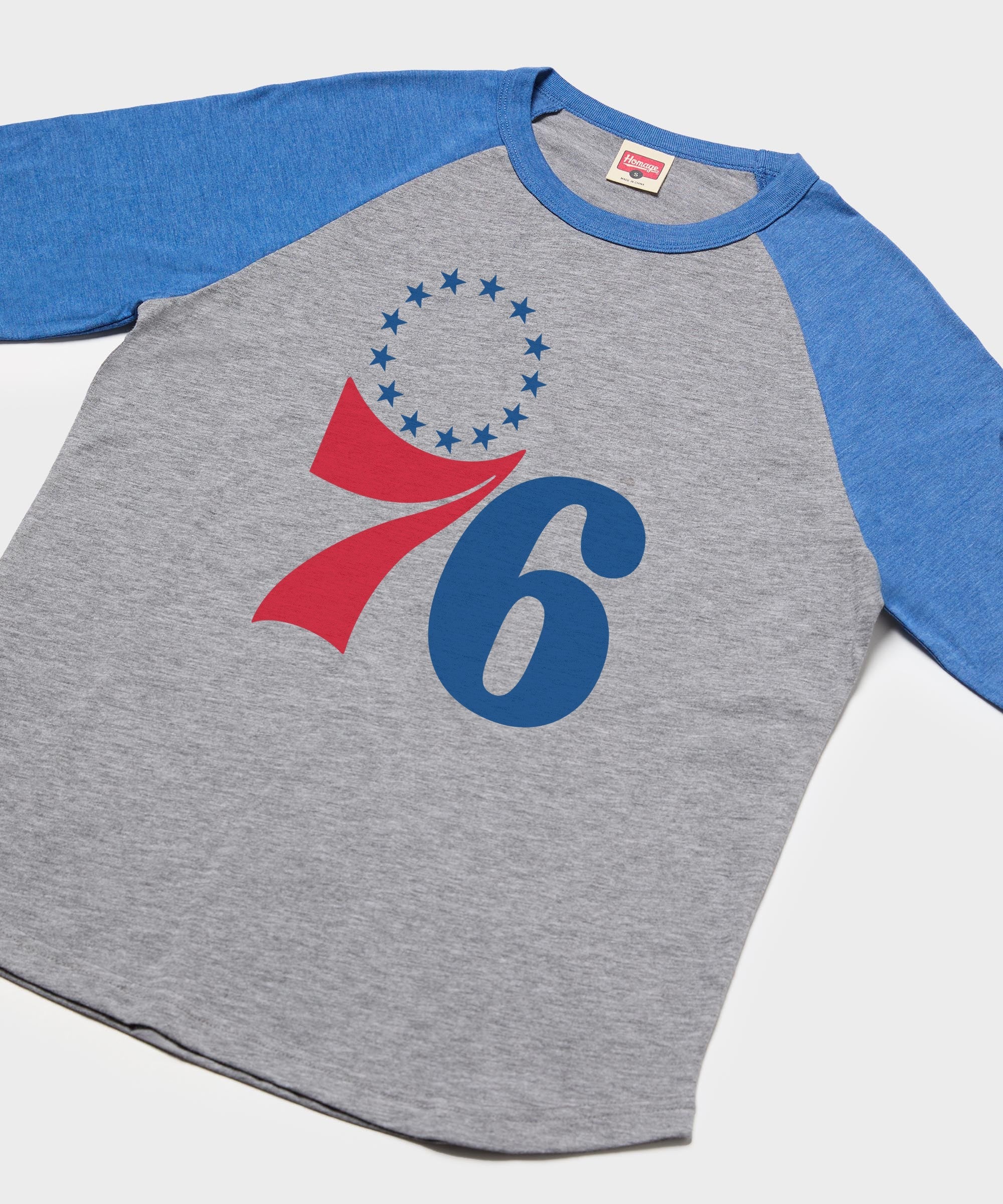 Philadelphia 76ers Logo Raglan - Image 2
