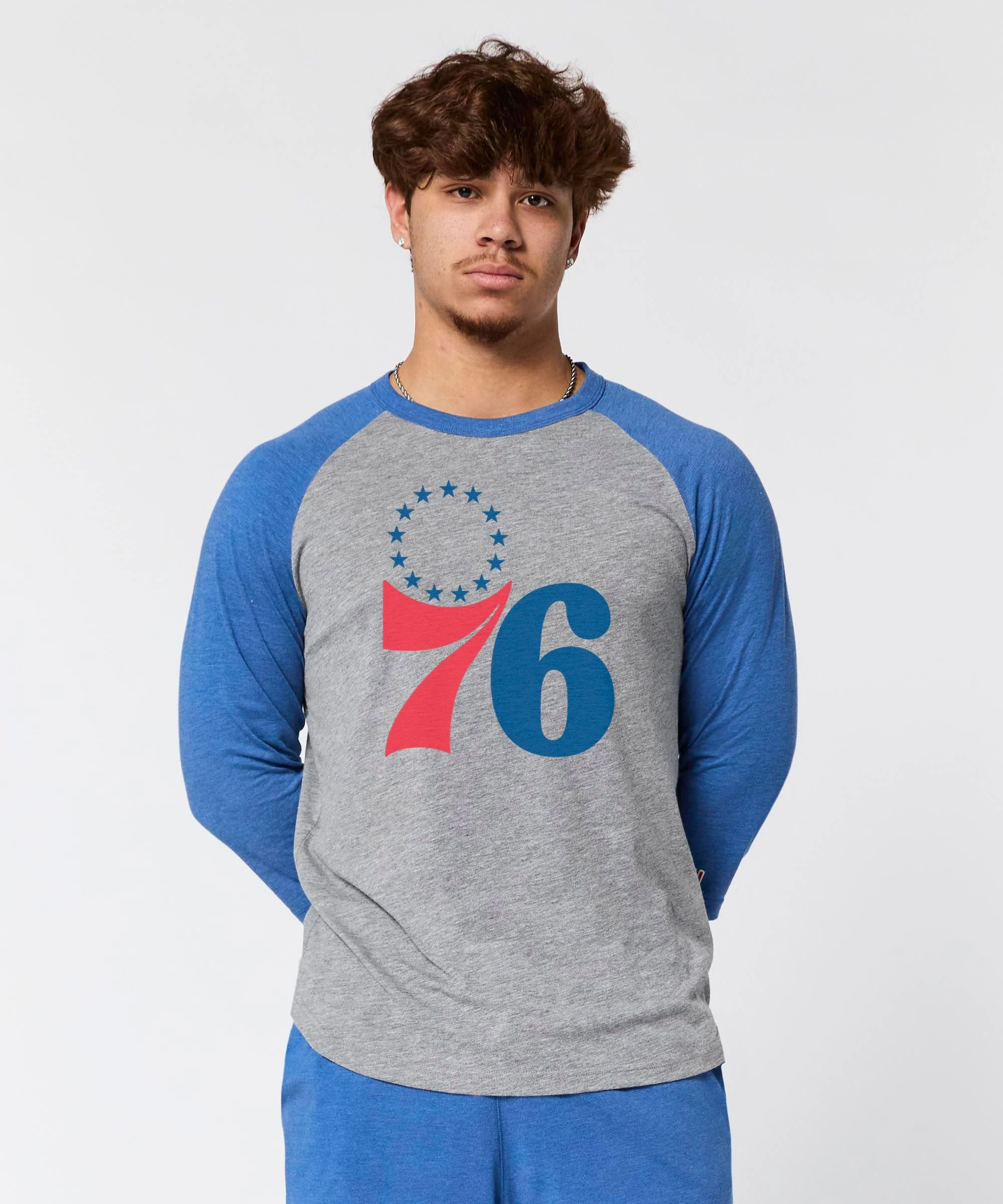 Philadelphia 76ers Logo Raglan - Image 3