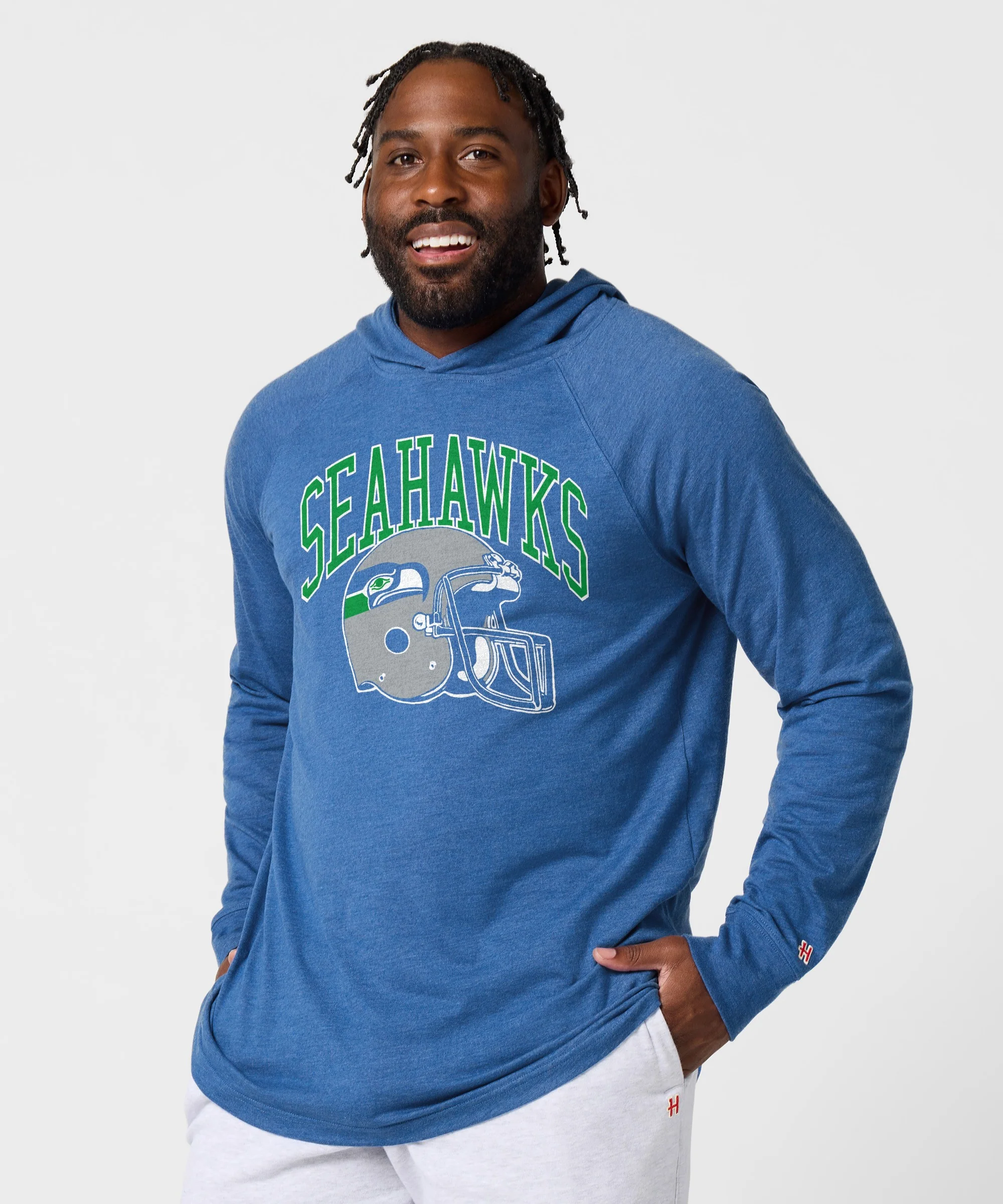 Seattle Seahawks Helmet Retro Lightweight Hoodie - Image 3