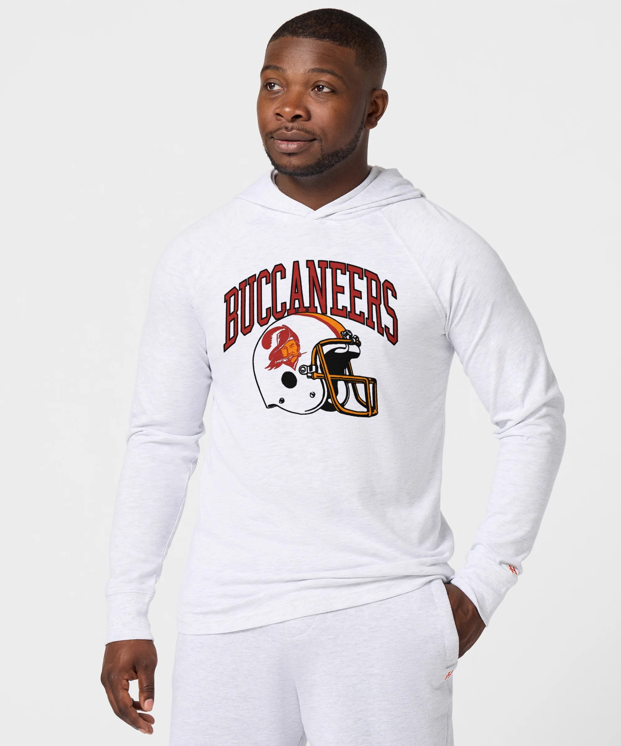 Tampa Bay Buccaneers Helmet Retro Lightweight Hoodie - Image 3