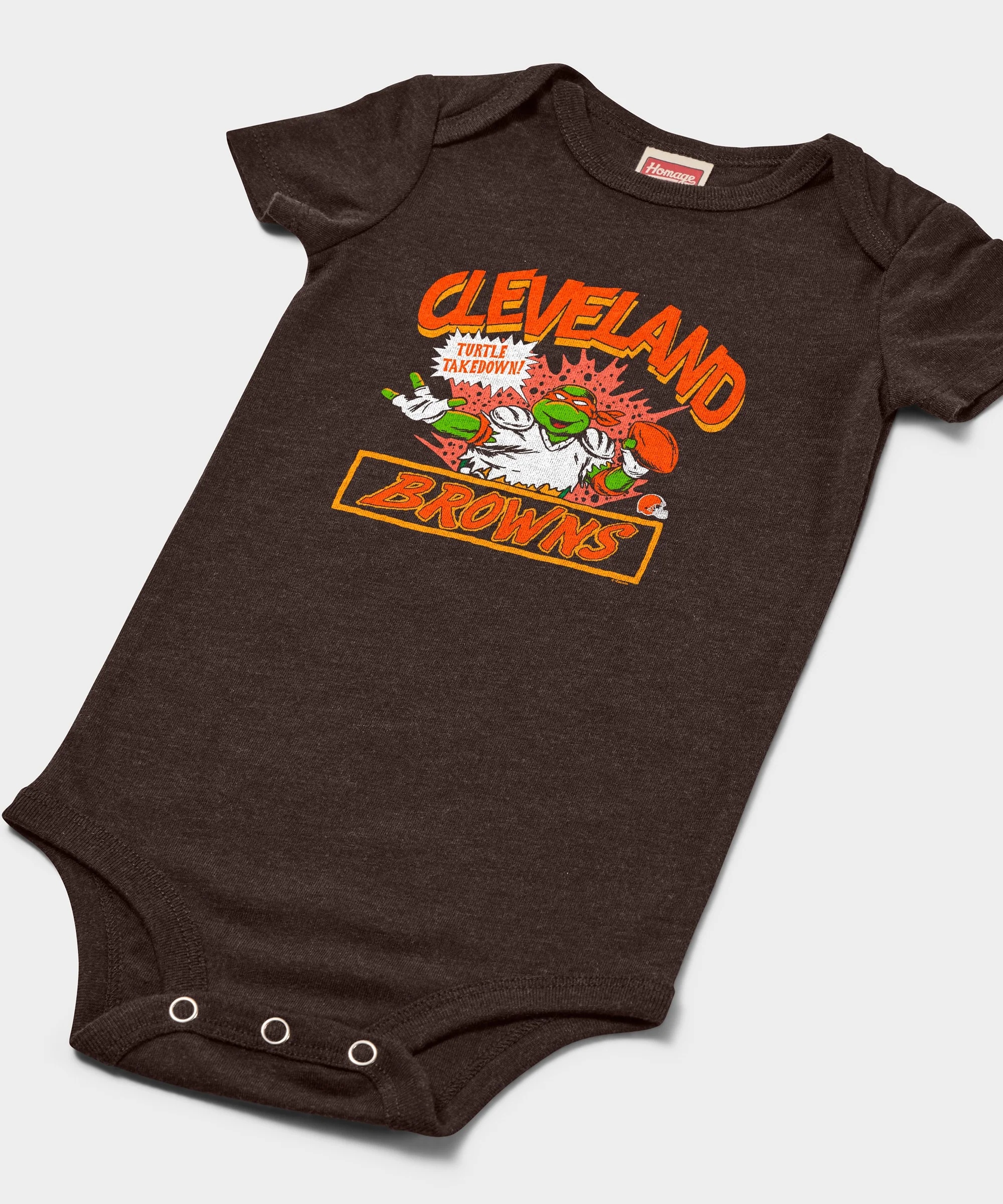 TMNT Michelangelo x Cleveland Browns Baby One Piece - Image 2