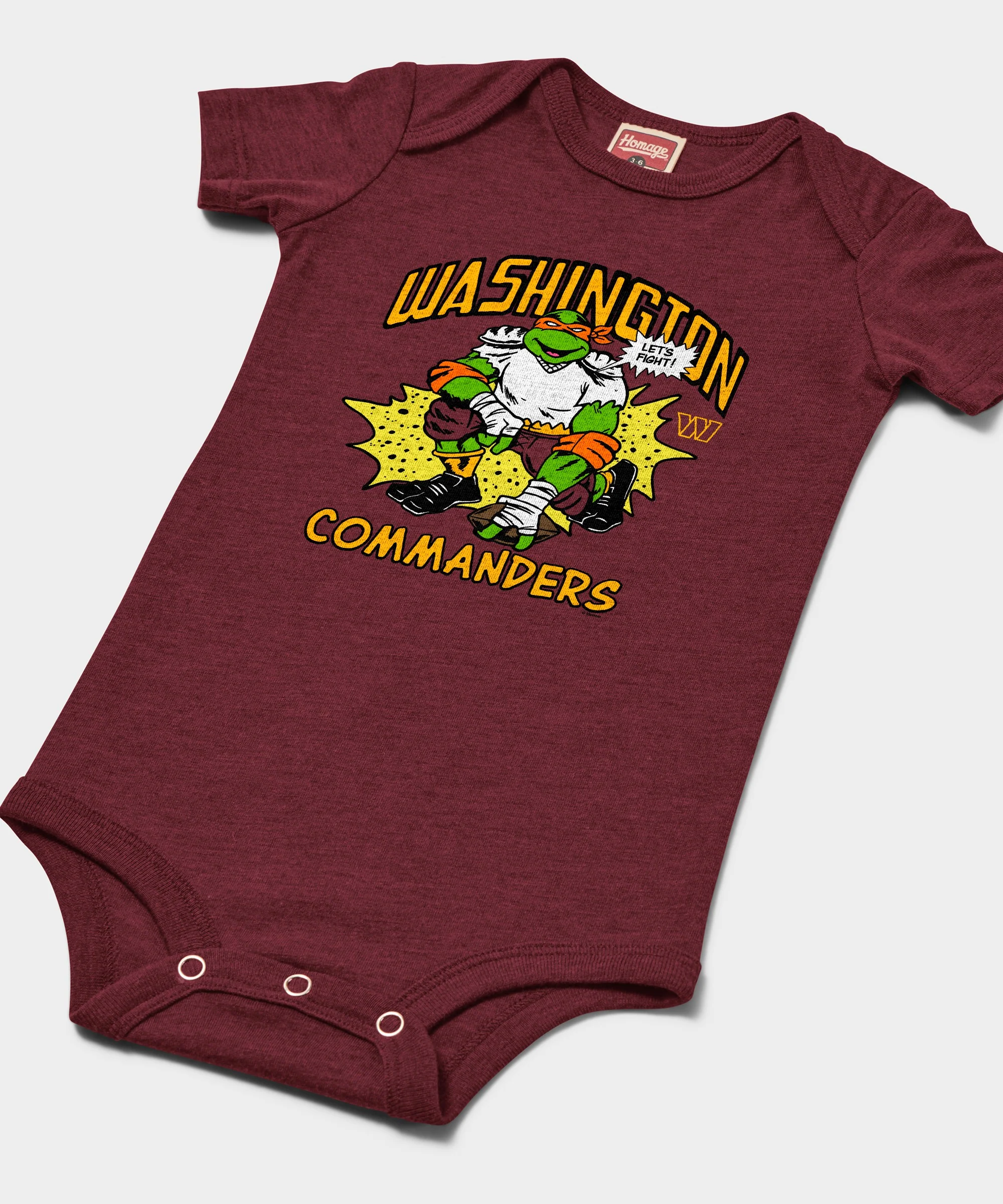 TMNT Michelangelo x Washington Commanders Baby One Piece - Image 2