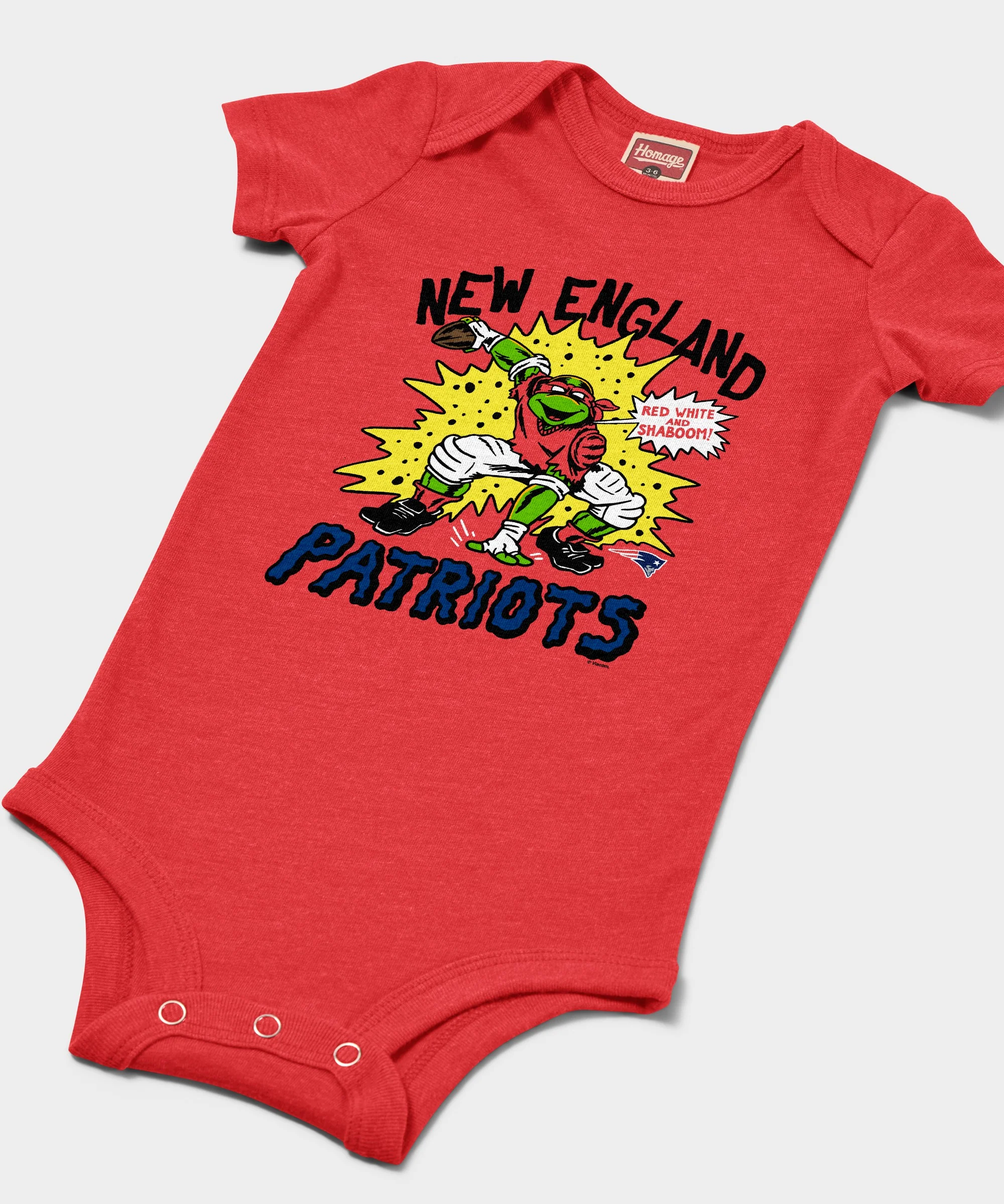 TMNT Raphael x New England Patriots Baby One Piece - Image 2