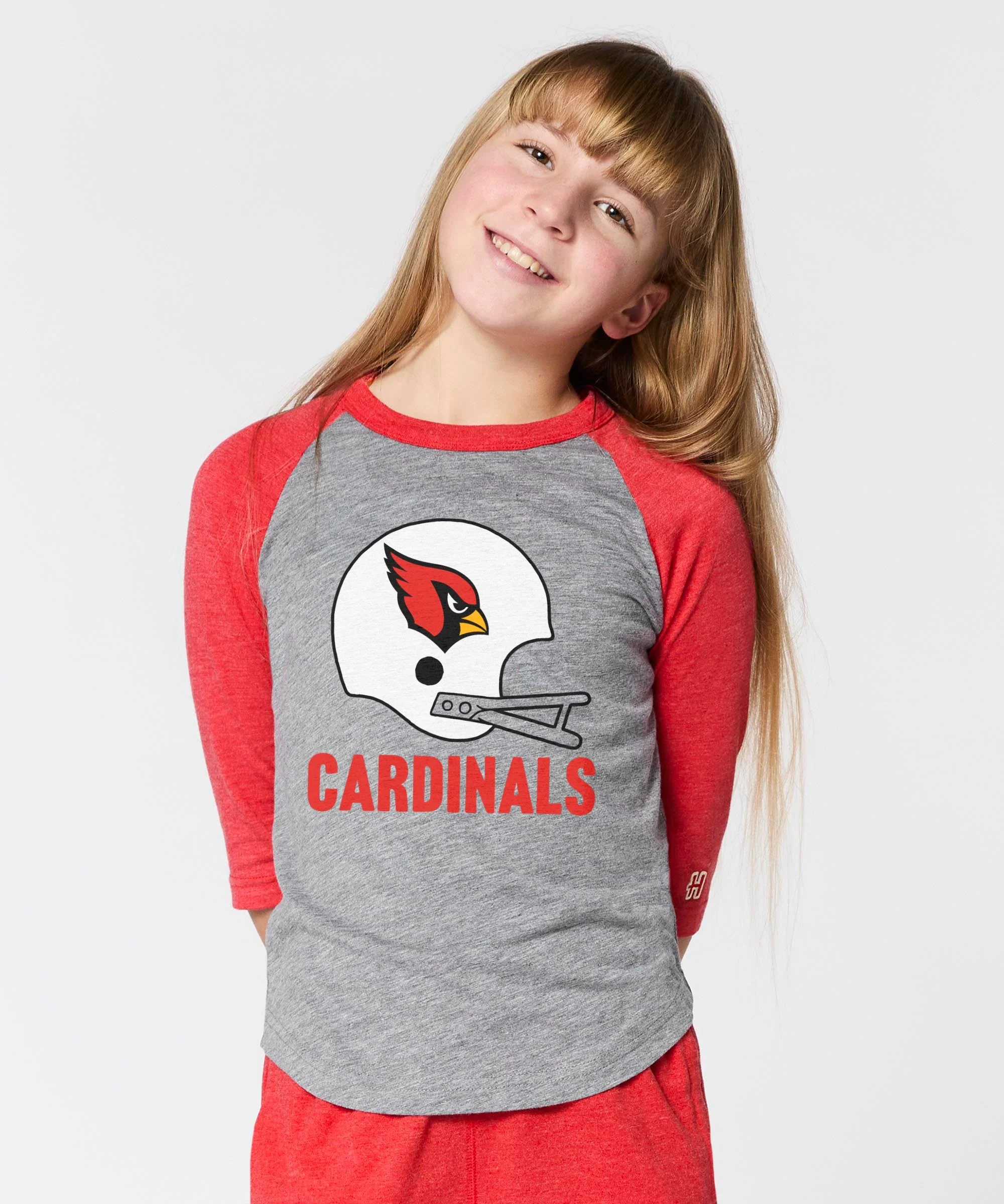 Youth Arizona Cardinals Big Helmet Raglan - Image 3