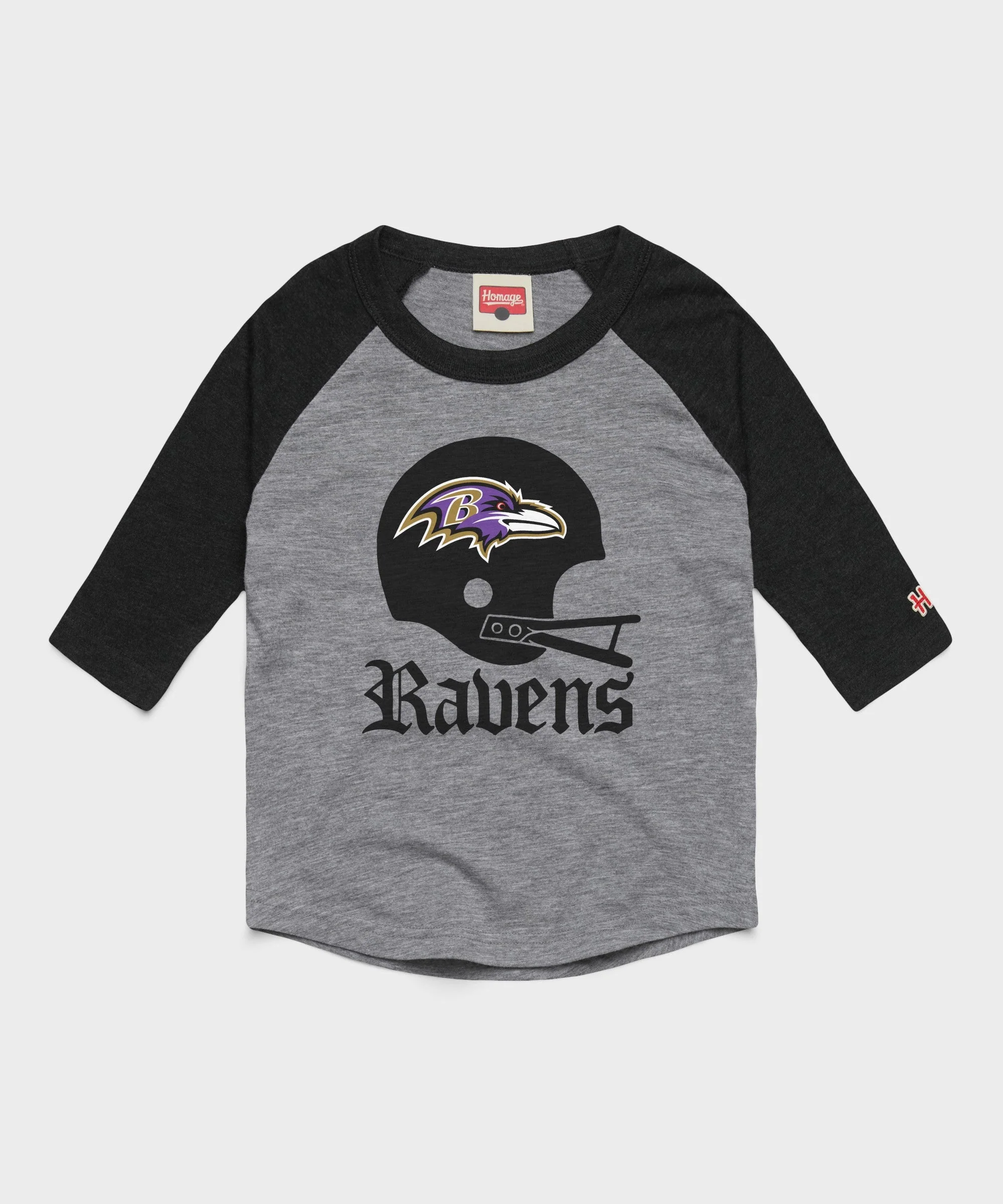 Youth Baltimore Ravens Big Helmet Raglan