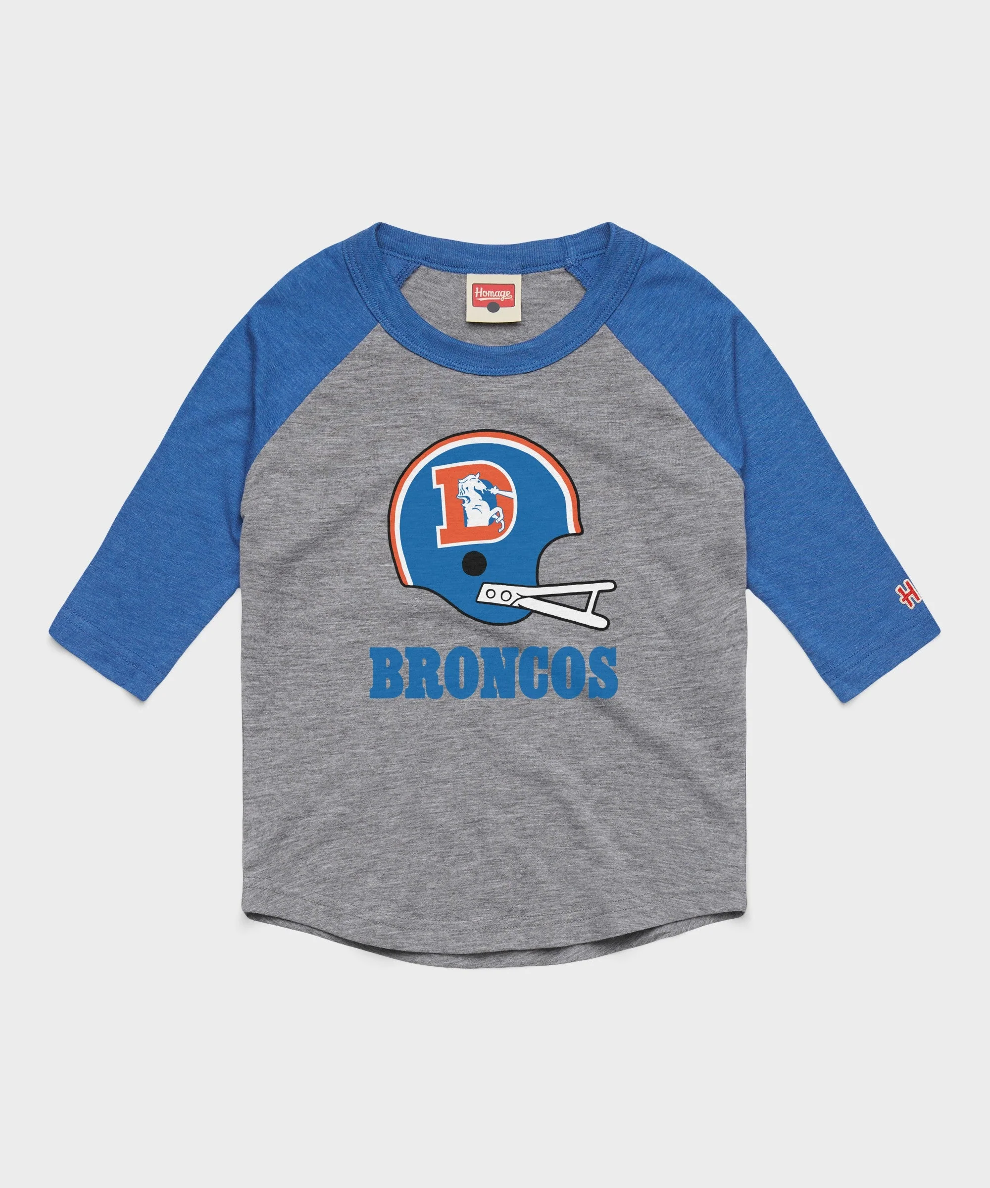 Youth Denver Broncos Big Helmet Raglan