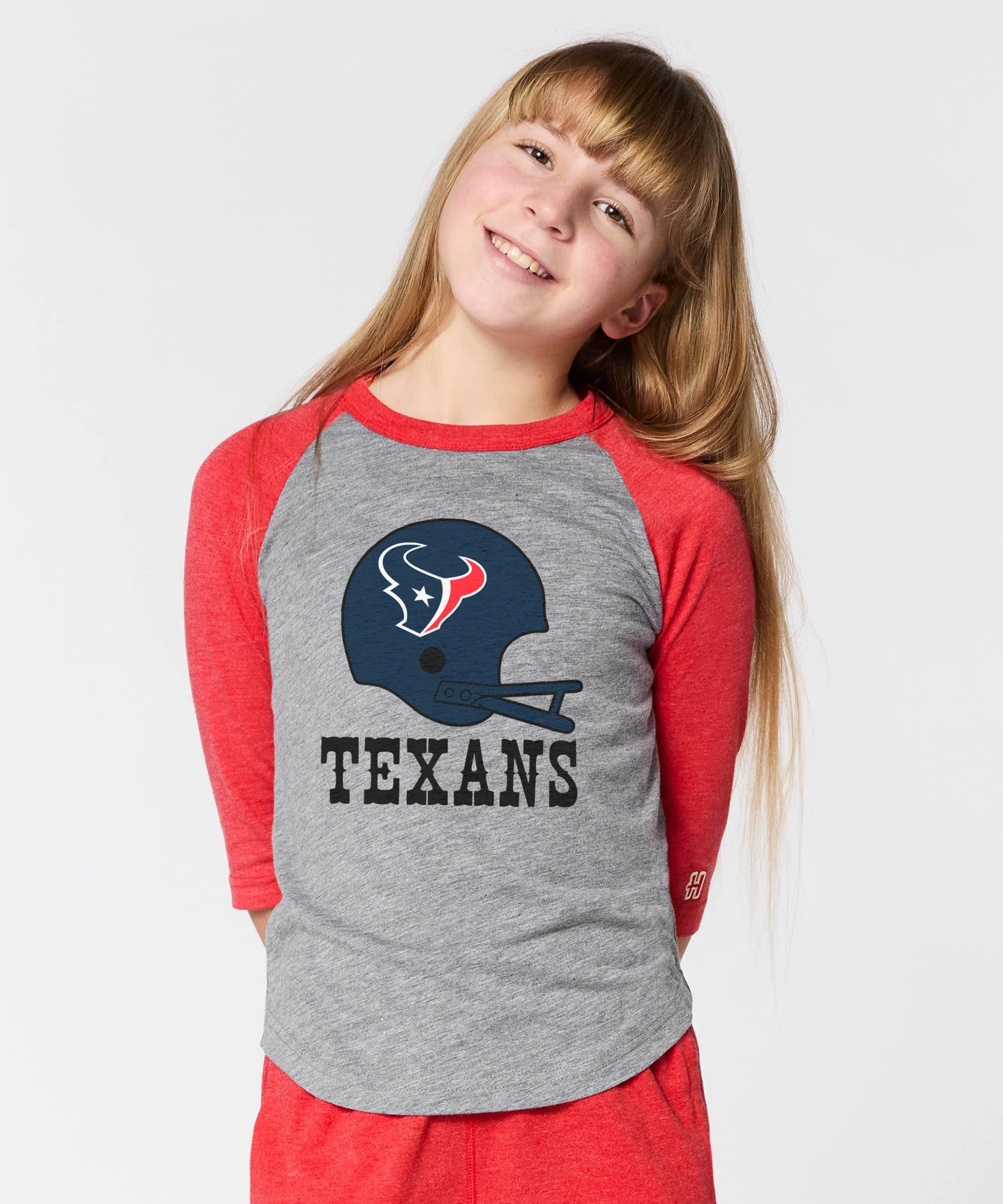Youth Houston Texans Big Helmet Raglan - Image 3