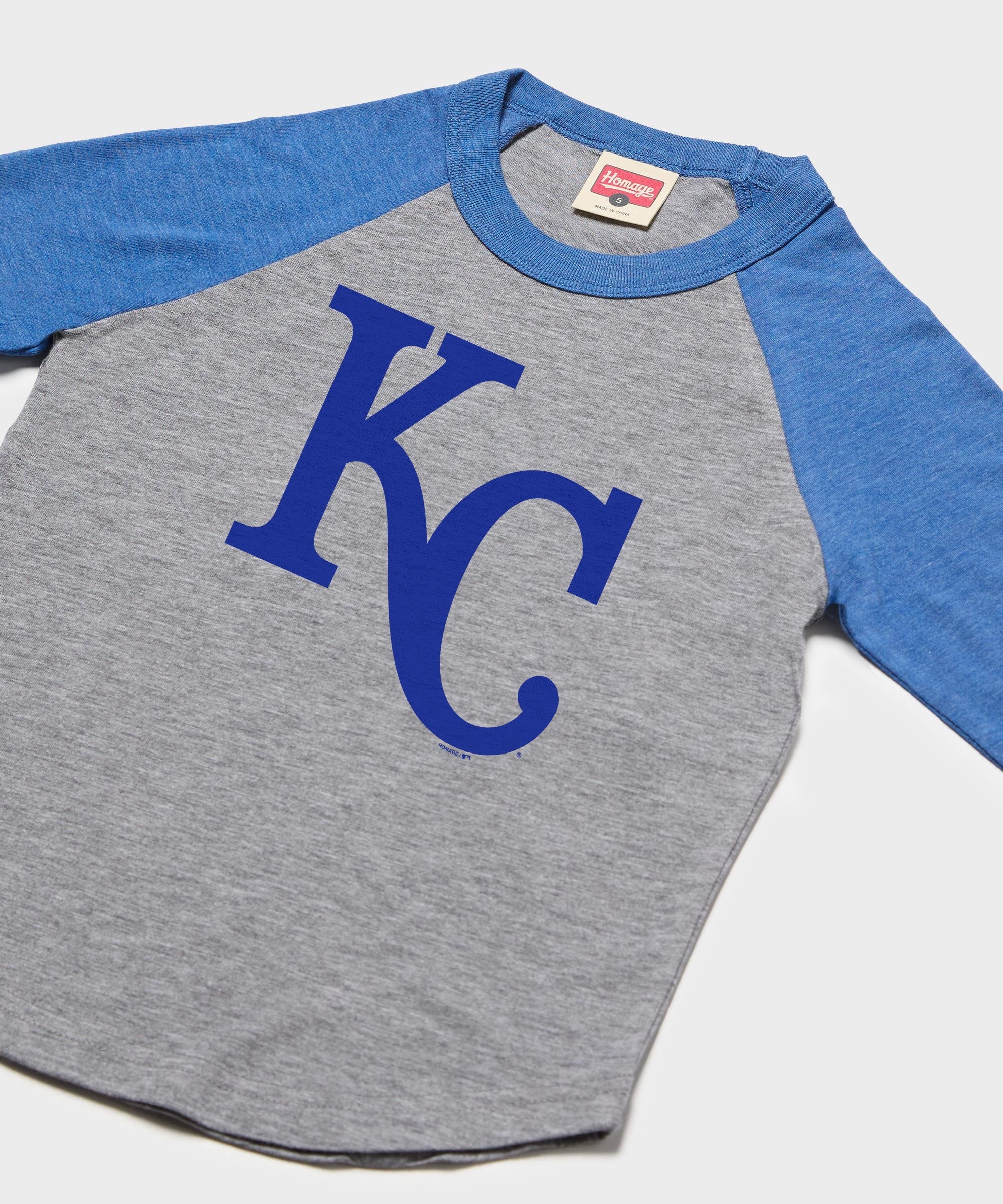 Youth Kansas City Royals Cap Logo '69 Raglan - Image 2