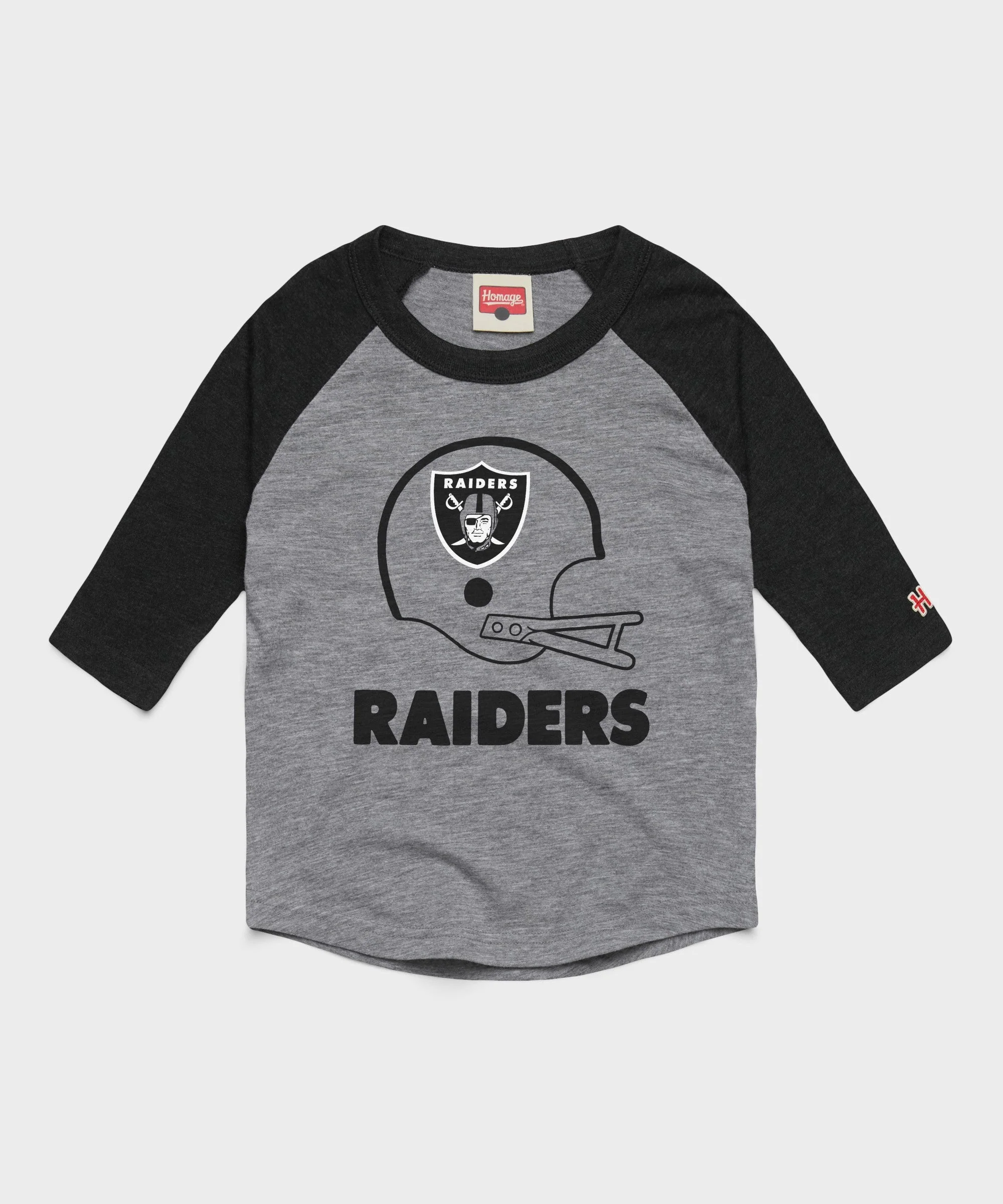 Youth Las Vegas Raiders Big Helmet Raglan