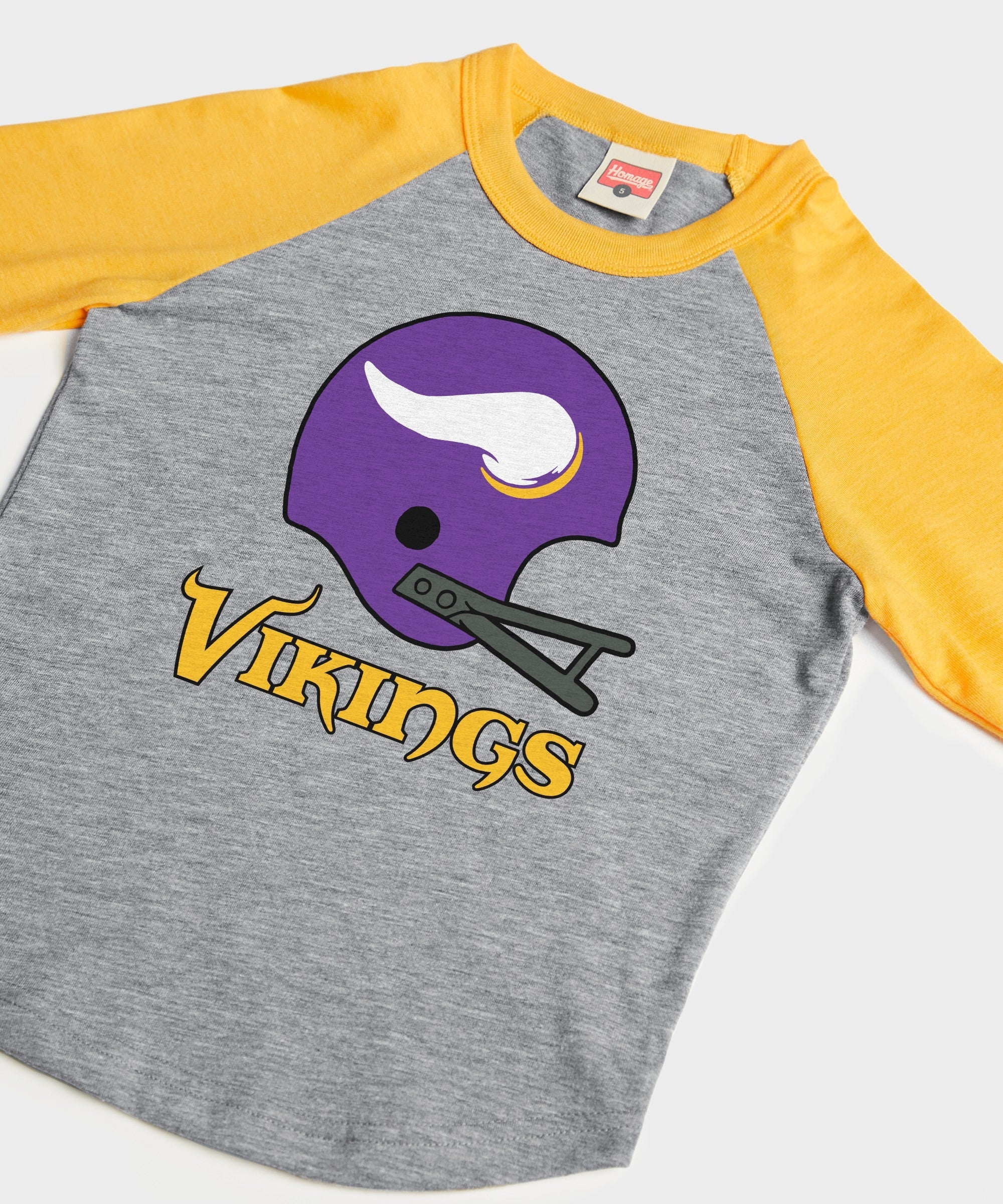 Youth Minnesota Vikings Big Helmet Raglan - Image 2