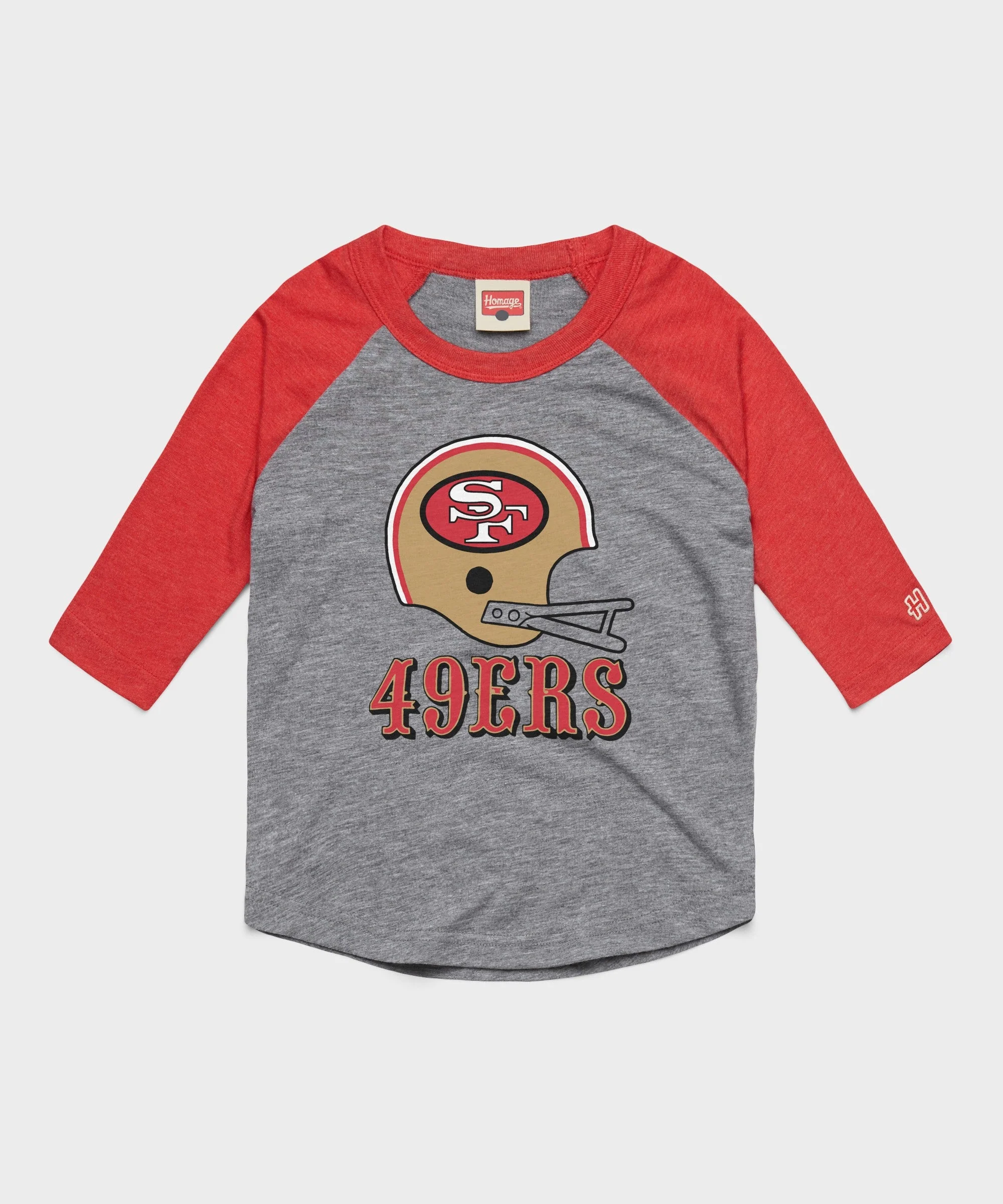 Youth San Francisco 49ers Big Helmet Raglan
