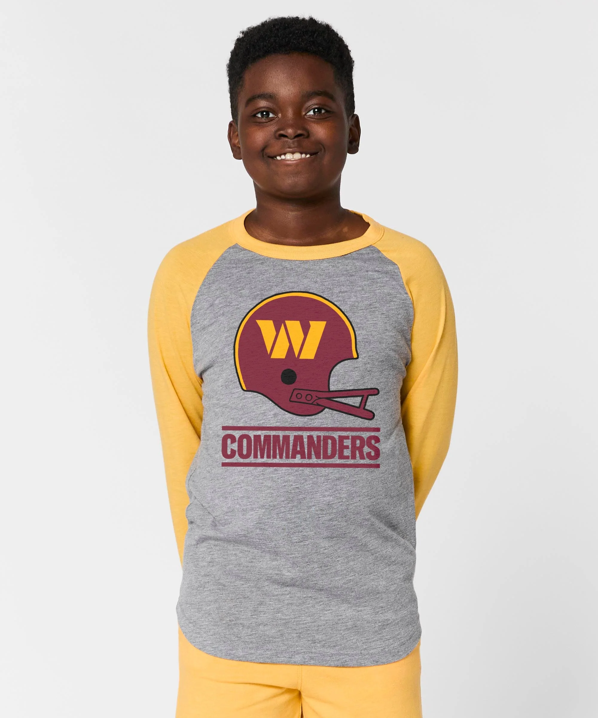 Youth Washington Commanders Big Helmet Raglan - Image 3